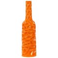 Urban Trends Collection Urban Trends Collection 25065 Ceramic Round Bottle Vase with Wrinkled Sides Gloss; Orange - Large 25065